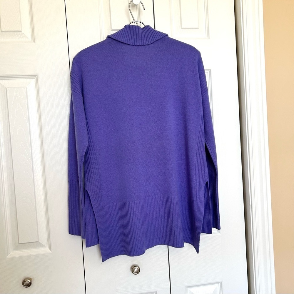 Diane Von Furstenberg High Neck Wool/Cashmere Lavender Tunic Sweater Size XS - Picture 3 of 14